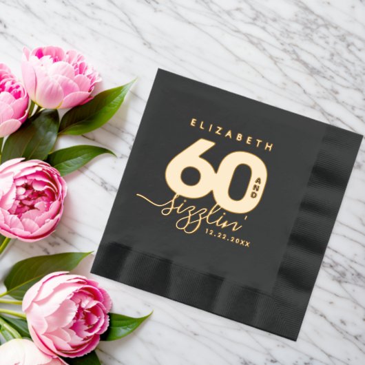 Elegant Modern Girly 60 und Sizzlin' Servietten Mit Folie (Insitu (Hochzeit))