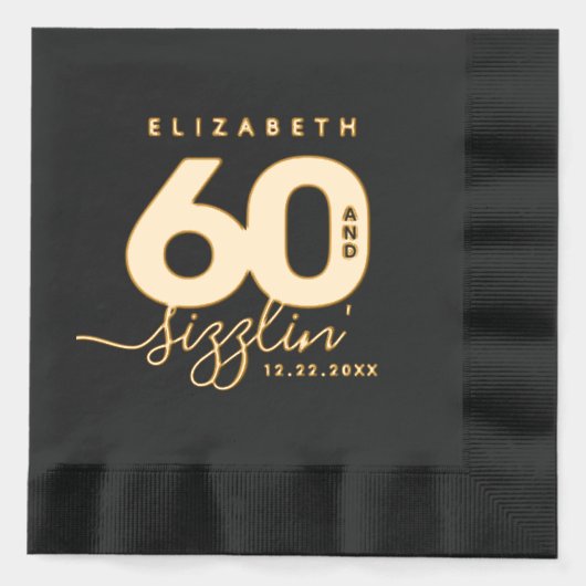 Elegant Modern Girly 60 und Sizzlin' Servietten Mit Folie (Vorderseite)