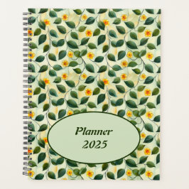 Elegant Modern Girly Botanical Floral Foliage 2025 Planer