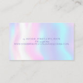 Elegant Modern Girly Funny, Flamingos, Holographic Visitenkarte (Rückseite)
