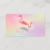 Elegant Modern Girly Funny, Flamingos Holographic Visitenkarte (Vorderseite)