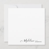 Elegant Modern Girly Script Black Mitteilungskarte (Vorderseite)