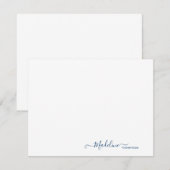 Elegant Modern Girly Script Navy Blue Mitteilungskarte (Vorne/Hinten)