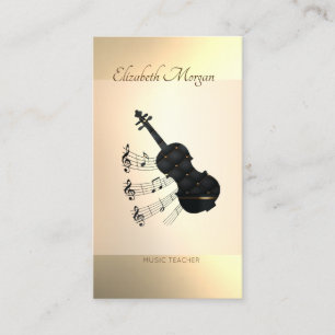 Elegant Modern, Gitarre, Musiklehrer Visitenkarte