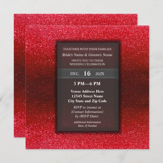 Elegant Modern Glitter Engagement Wedding Party Einladung (Vorne/Hinten)