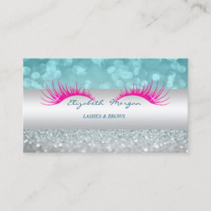 Elegant Modern Glittery Bokeh,Imitate Lashes Visitenkarte