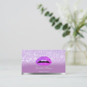 Elegant Modern,Glitzer Bokeh Ombre Lips Visitenkarte (Stehend Vorderseite)