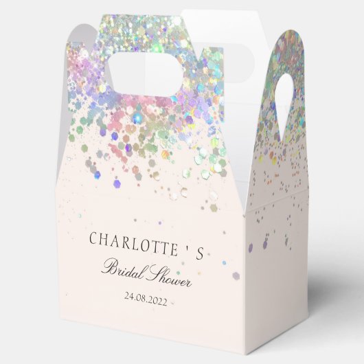 Elegant Modern Glitzer Brautparty Geschenkscha Geschenkschachtel (Geöffnet)
