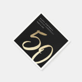Elegant Modern Gold 50. Geburtstagsparty Serviette (Ecke)
