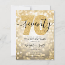 Elegant Modern Gold 70. Geburtstagsparty