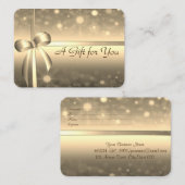 Elegant Modern Gold Bow Shiny Rabattkarte (Vorne/Hinten)