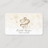 Elegant Modern Gold Confetti Cupcake Visitenkarte (Vorderseite)