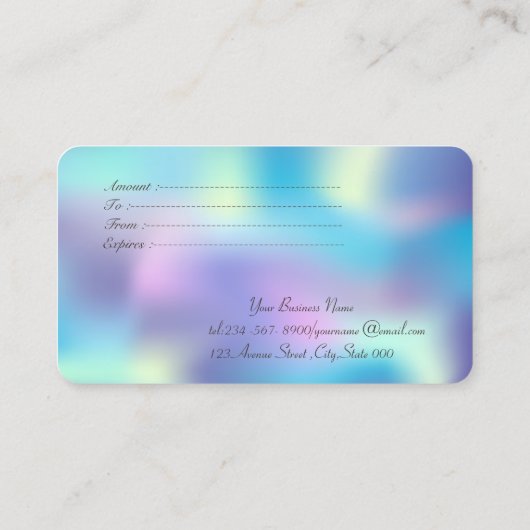 Elegant Modern Gold Confetti Shiny Holographic Rabattkarte (Rückseite)