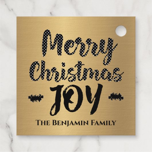 Elegant Modern Gold Frohe Weihnachten personalisie Geschenkanhänger (Rückseite)