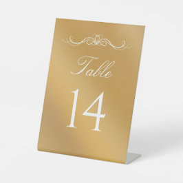 Elegant Modern Gold Gradient Wedding Table Number Sockelschild
