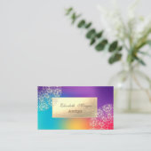 Elegant Modern Gold Lace Holographic Visitenkarte (Stehend Vorderseite)