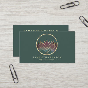 Elegant Modern Gold Lotus Logo Stilvoll aus Kupfer Visitenkarte