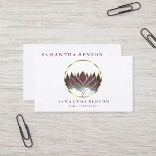 Elegant Modern Gold Lotus Logo Stilvoll aus Kupfer Visitenkarte