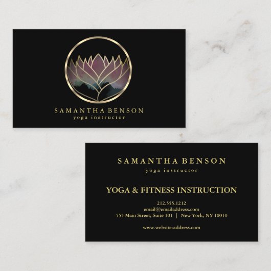 Elegant Modern Gold Lotus Logo Stilvoll aus Kupfer Visitenkarte (Vorne/Hinten)