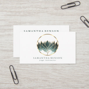 Elegant Modern Gold Lotus Logo Stilvoll aus Kupfer Visitenkarte