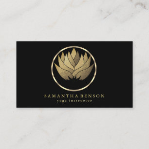 Elegant Modern Gold Lotus Logo Stilvoll aus Kupfer Visitenkarte
