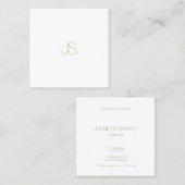 Elegant Modern Gold Monogram Simple Template Luxe Quadratische Visitenkarte (Vorne/Hinten)