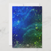 Elegant Modern Gold Stars Blue Green Sweet 16 Einladung (Rückseite)