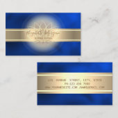 Elegant Modern Gold Stripe,Lotus Royal Blue Visitenkarte (Vorne/Hinten)