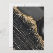 Elegant Modern Gold Tiara, schwarzer Marmor Einladung (Rückseite)