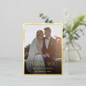 Elegant Modern Gold Wedding Vielen Dank Postcard Folie Einladungspostkarte (Stehend vorne)