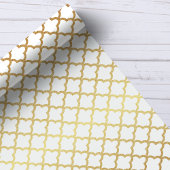 Elegant Modern Gold Weißer Marokkanischer Trellis Geschenkpapier