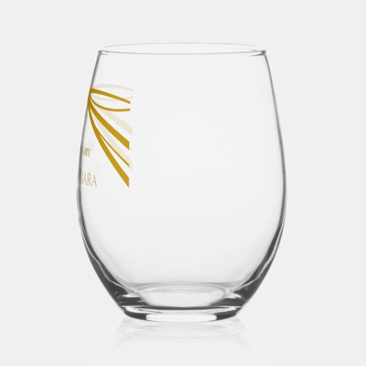 Elegant Modern Golden 50th Anniversary Keepake Weinglas Ohne Stiel (Links)