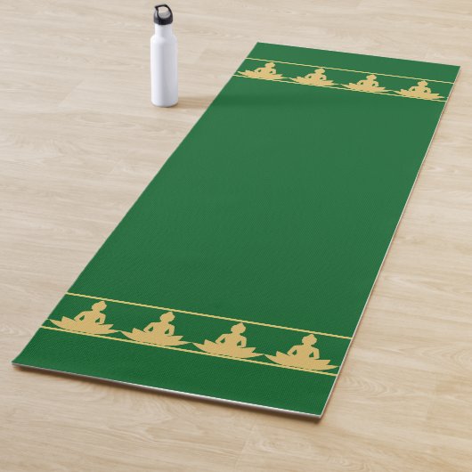 Elegant, Modern Golden Buddha on Forest Green Yogamatte (Beispiel)