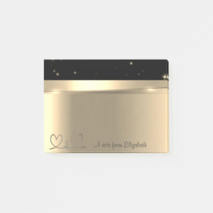 Elegant Modern  Goldene Herzen - Personalisiert Post-it Klebezettel