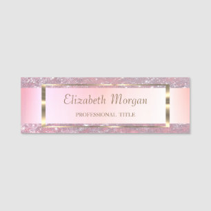 Elegant Modern, Goldrahmen, Streifen, Glitter Namensschild