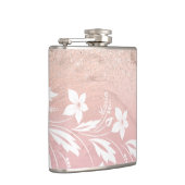 Elegant modern gradient rose gold glitter floral flachmann (Rechts)