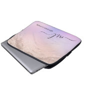Elegant modern gradient rose gold glitter purple laptopschutzhülle (Vorne Knopf)