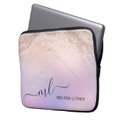 Elegant modern gradient rose gold glitter purple laptopschutzhülle (Vorderseite Links)