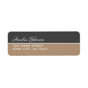 Elegant Modern Gray and Beige Return Address