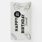 Elegant Modern Gray and Black Happy 21. Banner (Vertikal)