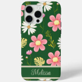 Elegant Modern Green Pink Floral Case-Mate iPhone Hülle (Rückseite)