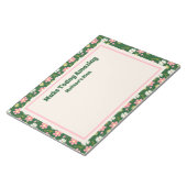 Elegant Modern Green Pink Floral Notizblock (angewinkelt)