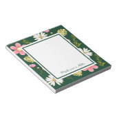 Elegant Modern Green Pink Floral Notizblock (angewinkelt)