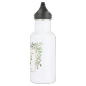 Elegant Modern Greenery Gold Monogram Edelstahlflasche (Rechts)