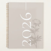 Elegant Modern Hand-Drawn Sketch Floral Organize Planer (Vorderseite)