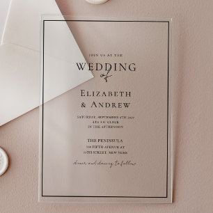 Elegant, modern, Handschrift, Hochzeit Acryleinladungen