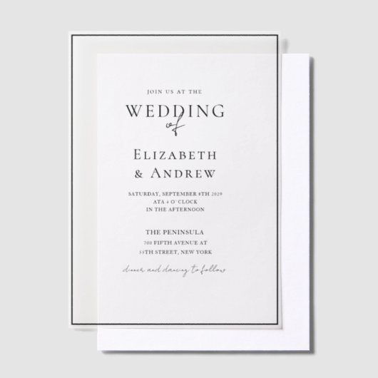 Elegant, modern, Handschrift, Hochzeit, Pergament Einladungen (Versetzt)