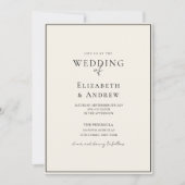 Elegant, modern, handschriftlich, Beige und Schwar Einladung (Vorderseite)