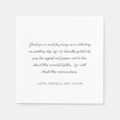 Elegant Modern Handwritten Note Neutral Wedding Serviette (Vorderseite)