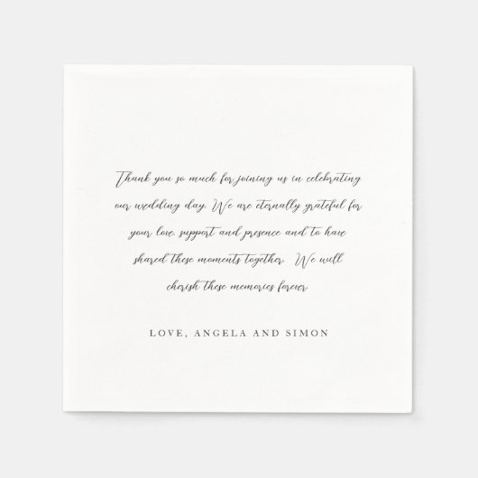 Elegant Modern Handwritten Note Neutral Wedding Serviette (Vorderseite)